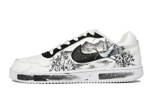 Кроссовки для скейтборда Unisex EBERNON Bamboo Forest Crane Coverage Abrasion Resistant низкие White Nike, черный