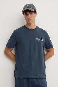 Хлопковая футболка Calvin Klein Jeans, бирюзовый