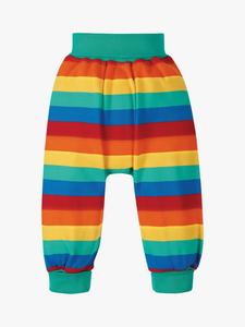 Джоггеры в массивную полоску в радужную полоску Baby Parsnip из органического хлопка Frugi, мульти