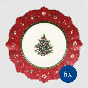 Набор тарелок Villeroy & Boch Toy's delight, 6 предметов, 24,4 см, красно-белый