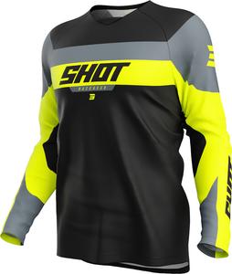 Детская мотокроссовая майка Shot draw league, Black/Grey/Yellow