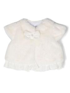 Шуба из искусственного меха с бантом Patachou, нейтральный цвет