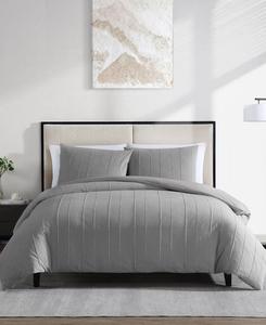 Комплект постельного белья из 3 предметов с жаккардовым узором и ткаными складками, размер Queen Vera Wang, Gray