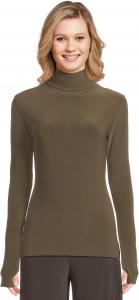 Топ Norma Kamali Slim Fit Long Sleeve Turtle Top, Bark