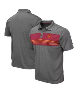 Мужская поло Iowa State Cyclones Smithers в угольно-сером меланже Colosseum