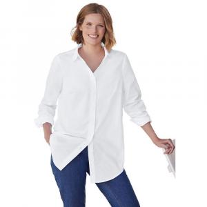 Женщина в женской идеальной рубашке с длинным рукавом больших размеров Woman Within, белый