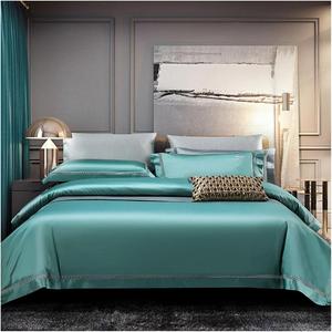 UWYTGF Комплект постельного белья из египетского хлопка 1400TC с вышивкой зеленого цвета Green