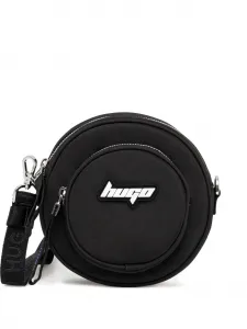 Круглая сумка через плечо с логотипом HUGO, черный