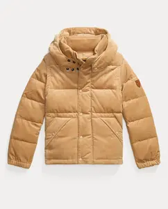 Детская куртка из вельвета со съемными рукавами Polo Ralph Lauren, бежевый