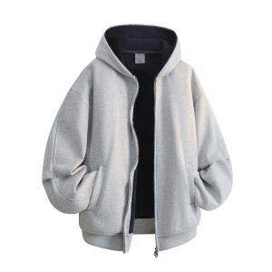 Толстовка Unisex Hooded Moderate Cardigan HUANQIU, светло-серый (no logo)