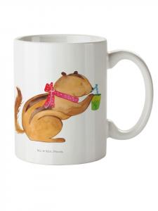 Детская кружка с рисунком смузи в виде белки, без слов, белого цвета Mr. & Mrs. Panda