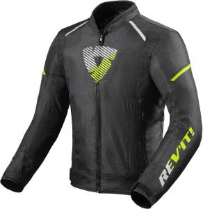 Текстильная мотоциклетная куртка Revit sprint h20, Black/Neon Yellow