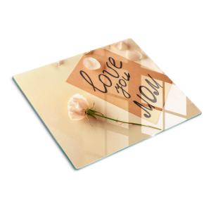 Стеклянная тарелка 60х52 см, подарок на День матери TULUP, бежевый