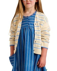 Кардиган Bonnie Mob в полоску с ажурной вязкой The bonnie mob, синий