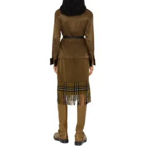 Топ с длинными рукавами и бахромой Burberry, светло-коричневый