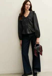 Блузка с воротником-стойкой свободного кроя New Look, Black