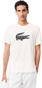 Мужская футболка Lacoste из смесовой хлопковой ткани Ultra Dry с логотипом, белый/темно-синий