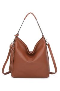 Сумка на плечо Okii из искусственной кожи с кисточками Fontanella Fashion, коричневый