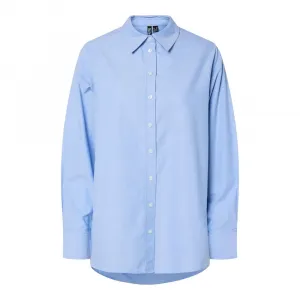 Рубашка с длинным рукавом Pieces Poppy Loose Fit, синий