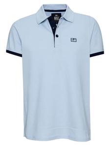 Контрастная рубашка-поло из пике, стандартный крой, светло-голубой/темно-синий Rusty Neal