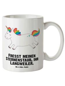 Кружка Единорог большого размера с надписью белого цвета Mr. & Mrs. Panda