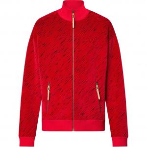 Жаккардовая хлопковая велюровая курка LOUIS VUITTON, красная