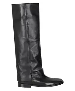 Кожаные сапоги-трубы с кожаной подкладкой Fru.It, черный