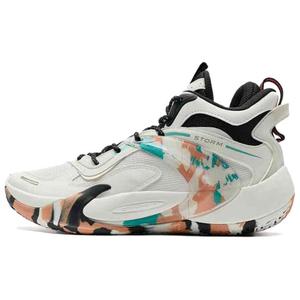 XTEP Баскетбольные кроссовки среднего размера с амортизацией, противоскользящие и износостойкие, мужские, белые, розовые, зеленые