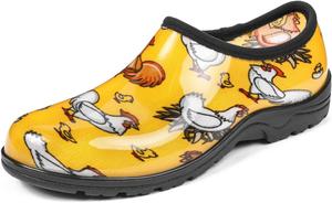 Водонепроницаемые садовые туфли DKSUKO для женщин, туфли без шнуровки, короткие ботинки до щиколотки для работы и садовые сабо с комфортной стелькой, желтый