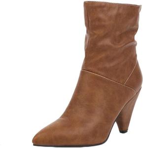 Женские короткие легкие кожаные ботильоны Yiozoi на высоком каблуке с зауженным носком для вечеринки, осенние, Yellow