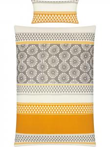 Двустороннее постельное белье из тонкой фланели цвета карри-серого цвета Erwin Müller, 135x200 см (80x80 см)