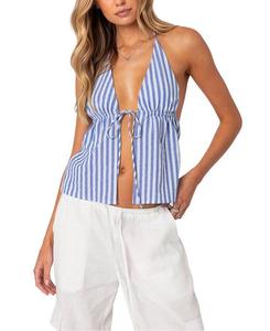 Топ Edikted Madelyn с завязкой спереди, синий