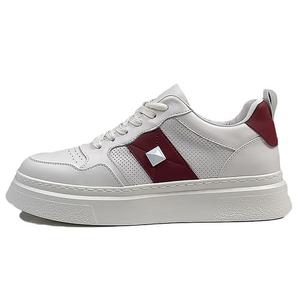 SENJIALUO Легкие и дышащие мужские скейтерские кеды низкие бело-красные, цвет White Red