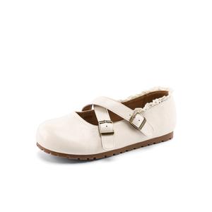 Туфли Мэри Джейн на плоской подошве, женские, цвета экрю JOSINY, Ecru