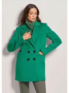 MADELEINE Двубортное короткое пальто зеленого цвета