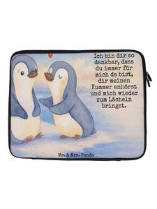 Mr. & Mrs. Panda Сумка для ноутбука с изображением пингвинов и милым дизайном, украшенная надписью, белого цвета