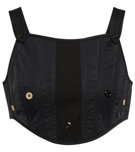 Укороченный топ со вставками Acne Studios, черный