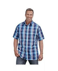 Спортивная рубашка в клетку с короткими рукавами Big & Tall KingSize, синий