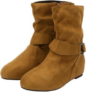 Женские свободные ботинки, женские удобные короткие ботильоны на молнии сбоку, повседневные комфортные зимние и осенние короткие ботинки средней длины Generic, Yellow