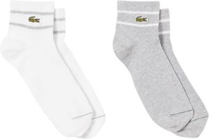 Lacestone Unisex 2-pack полосатые носки Lacoste, Grey Chine/White