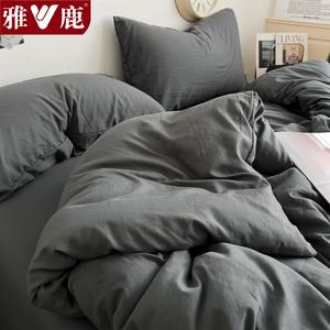 Yalu Комплект постельного белья 1.8 м, пододеяльник 200x230 см, темно-серый, мягкая ткань