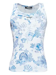 Топ с принтом VERSACE, белый