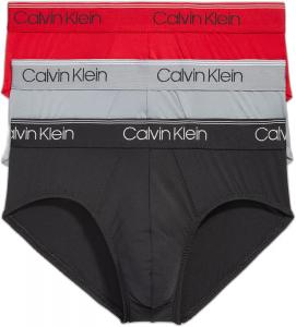 Комплект из 3 мужских трусов-брифов Calvin Klein Micro Stretch, Black, Convoy, Red Gala