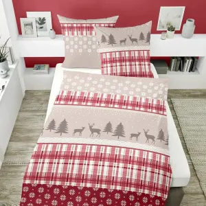 Комплект постельного белья Dream Sleep Fine Flannel с рисунком оленя 155x220 см + 80x80 см Traumschlaf