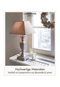 Настольная лампа Gorham белый/антик-серый Loberon, белый/античный серый