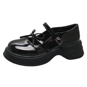 WUJI Женские туфли Мэри Джейн на массивном каблуке черные, цвет Black