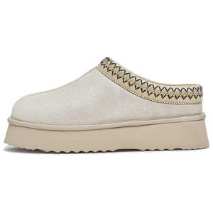 Женские сандалии с закрытым носком, устойчивые к истиранию и резиновой подошвой TATA, Silver Gray (Fur-Lined)