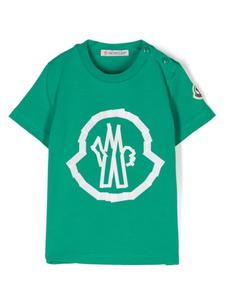 Moncler Enfant футболка с логотипом, зеленый