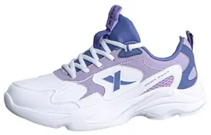 XTEP Амортизирующие противоскользящие износостойкие низкие повседневные туфли женские бело-фиолетовые - белый/фиолетовый/сине-фиолетовый, цвет White/Purple/Purple Blue