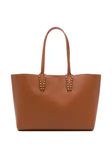 Маленькая сумка-тоут Cabata с заклепками Christian Louboutin, коричневый